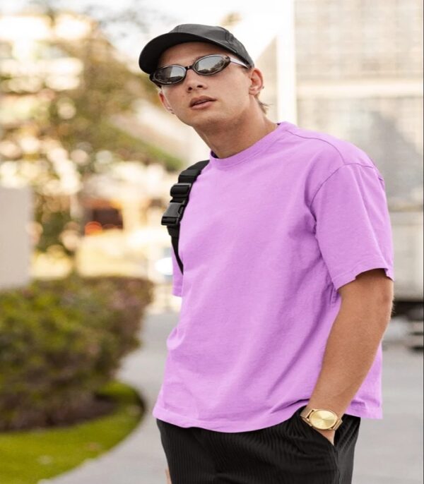 Purple Round Men Oversized T Shirts