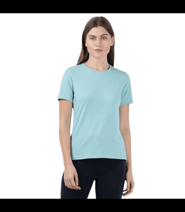 Luxe SKY BLUE Women's Cotton Round Neck Half Sleeve T-shirt