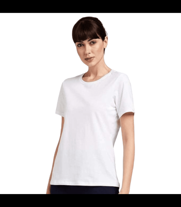 Luxe WHITE Women's Cotton Round Neck Half Sleeve T-shirt