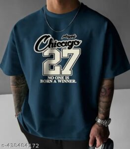 Printed Look Round Men Oversized T Shirts